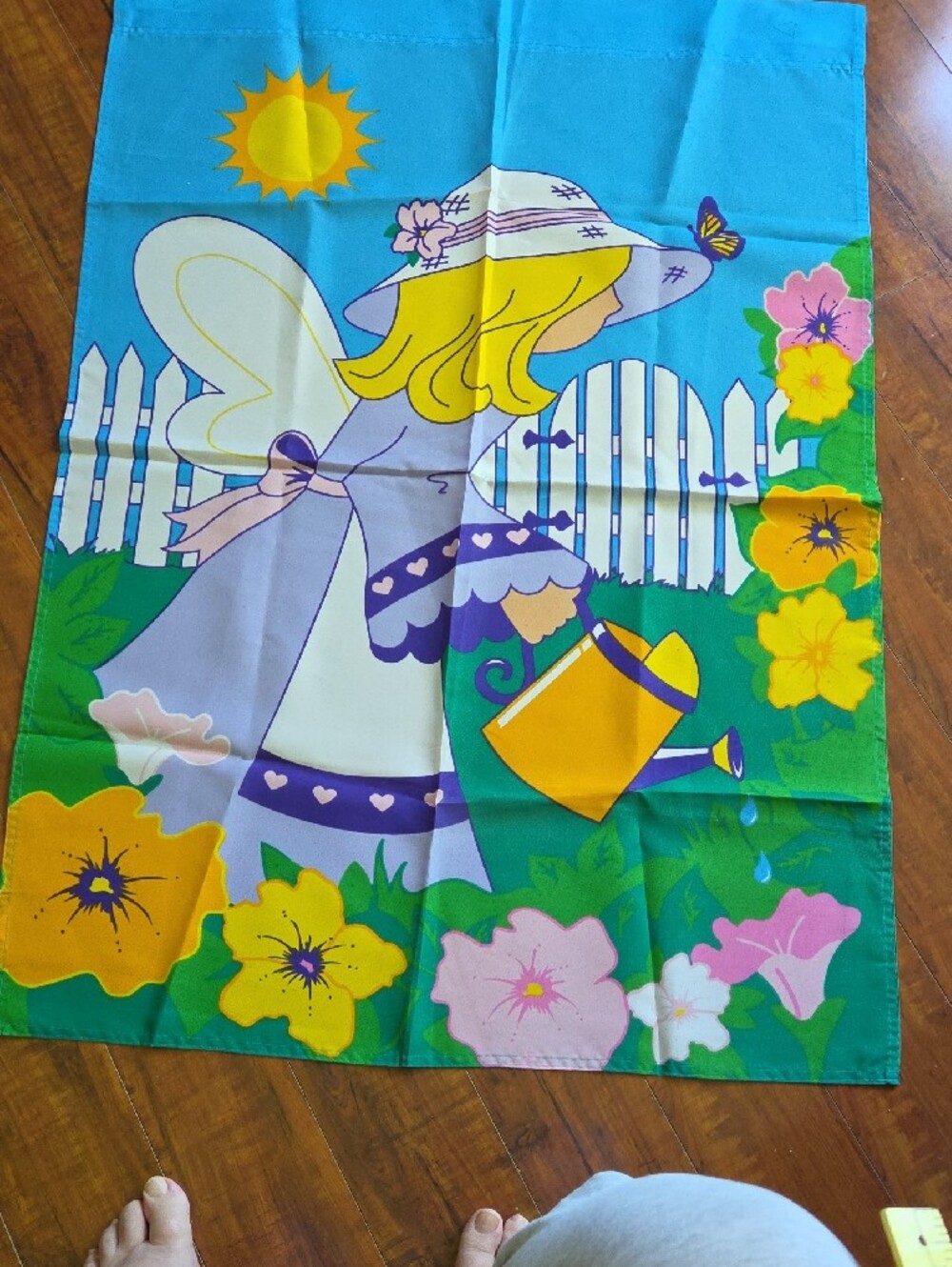Fairy Garden Flag- Blue